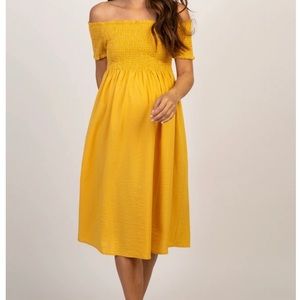 NWT Pink blush smocked off-the-shoulder dress